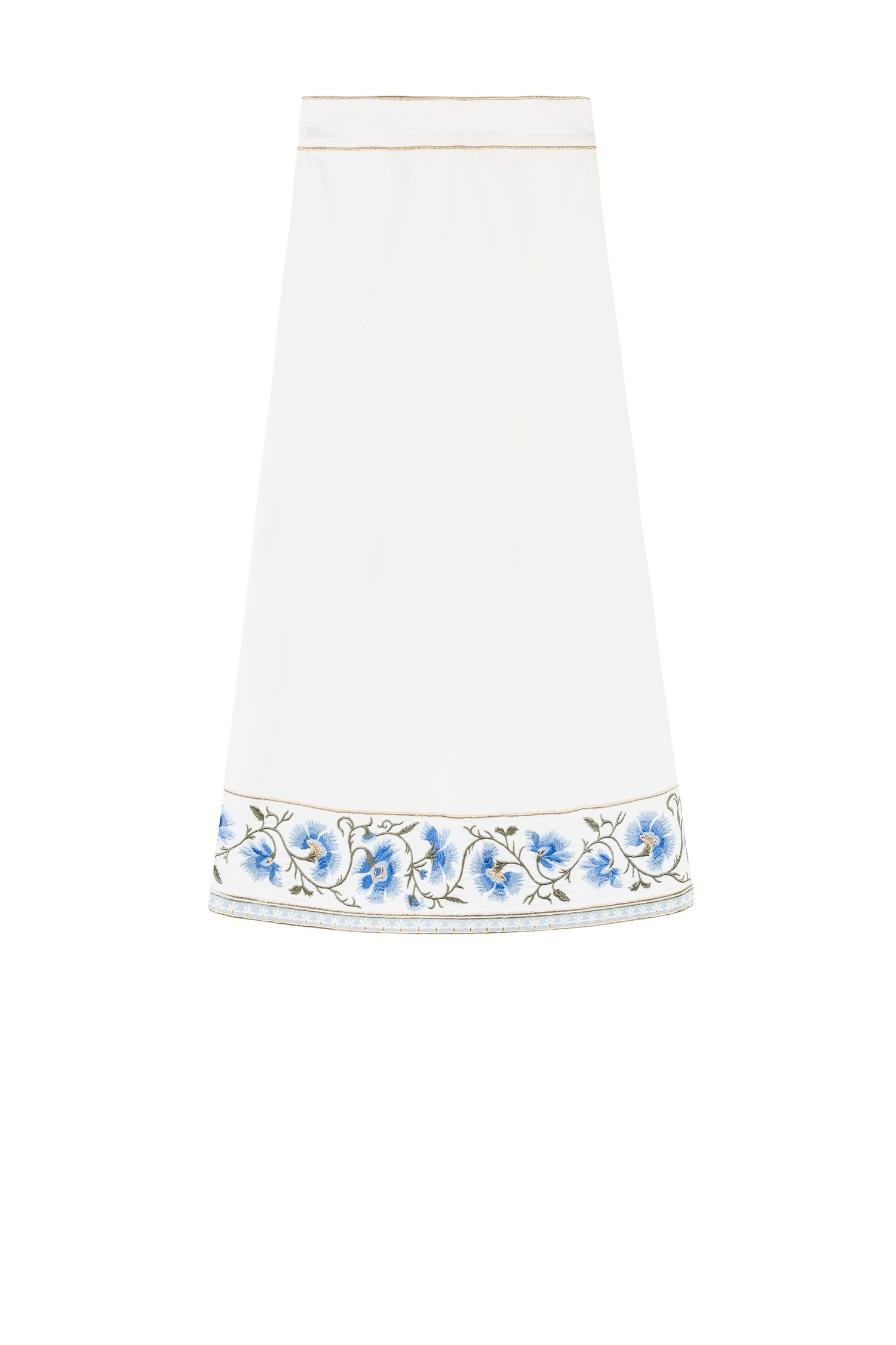 Lola Skirt - Lola Embroidered Offwhite & Yellow Bottoms - Skirts Rosewater House