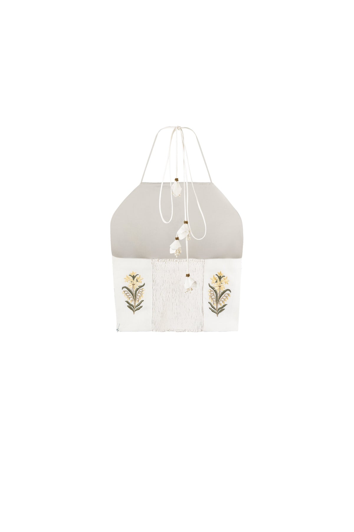 Gilda bustier - Lilium Embroidered Offwhite & Yellow Tops - Bustier & Embroidered Rosewater House