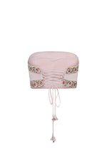 Carnation Crop Top - Pink Tops - Bustier & Embroidered Rosewater House
