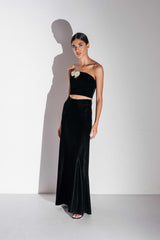 Rosa Embellished Bustier - Black Tops - Bustier & Embroidered Rosewater House 