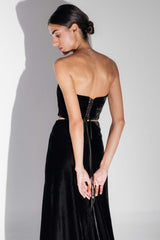Rosa Embellished Bustier - Black Tops - Bustier & Embroidered Rosewater House 
