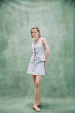 Sarv Mini Skirt - Blue & white Rosewater House