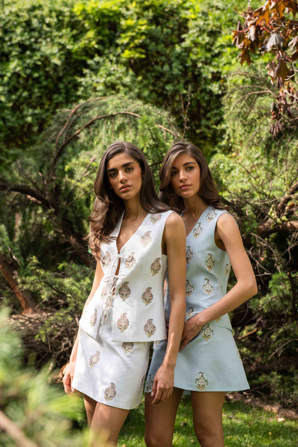 Sarv Vest - Blue & White Rosewater House 