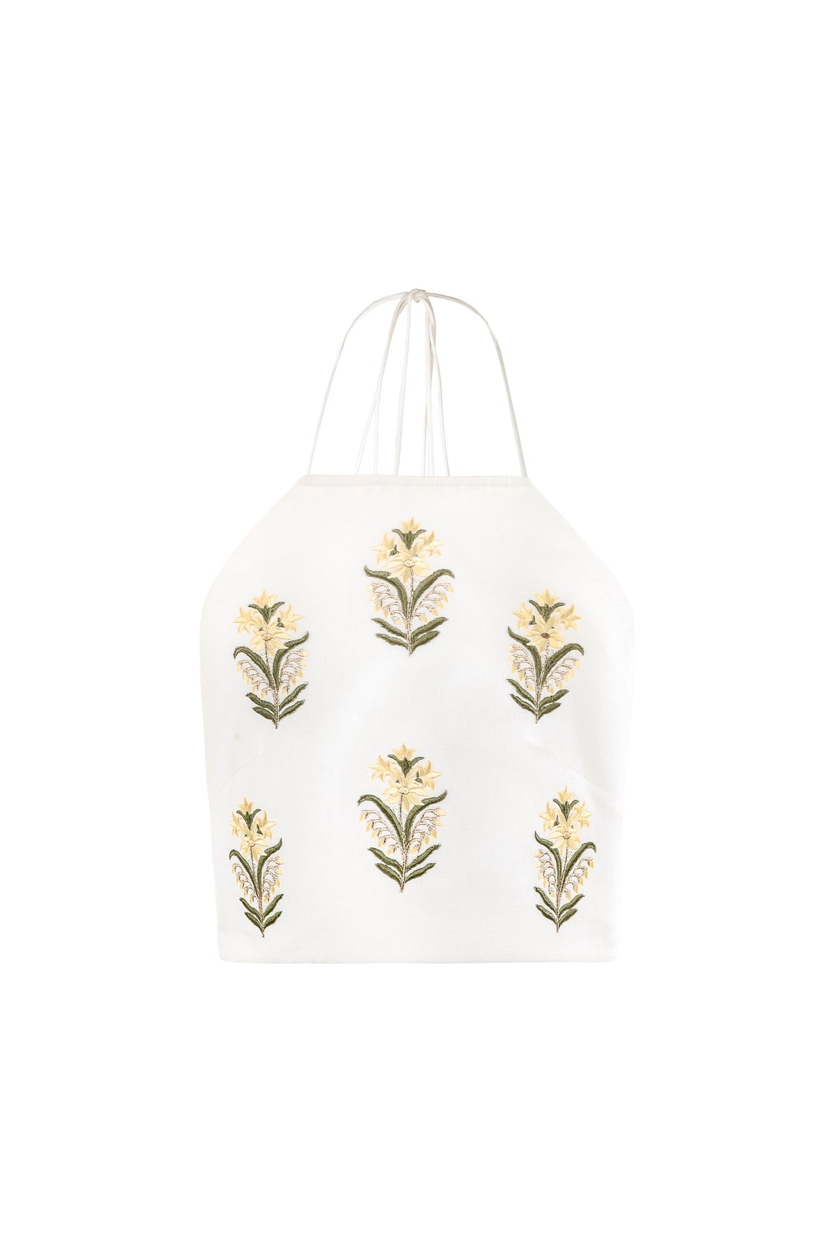 Gilda bustier - Lilium Embroidered Offwhite & Yellow Tops - Bustier & Embroidered Rosewater House 