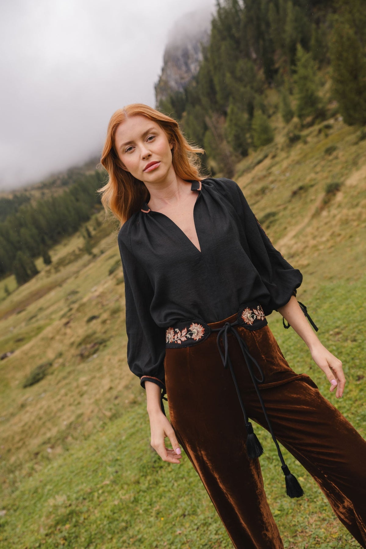 Mahtab Pants - Velvet Bottoms - Pants Rosewater House 