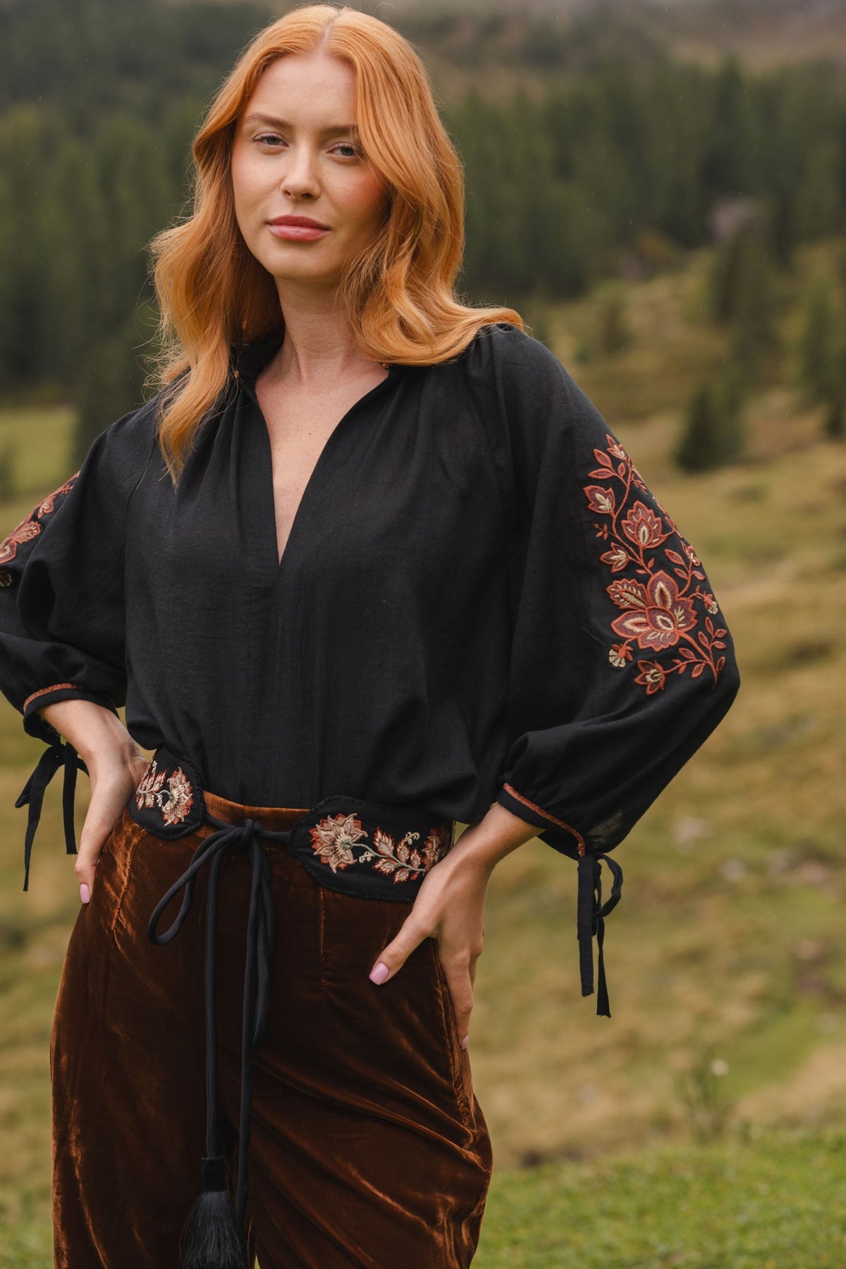 Pardis Blouse - Barg Embroidery Tops - Blouse Rosewater House 