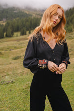 Pansy Blouse - Pansy Embroidery Tops - Blouse Rosewater House 