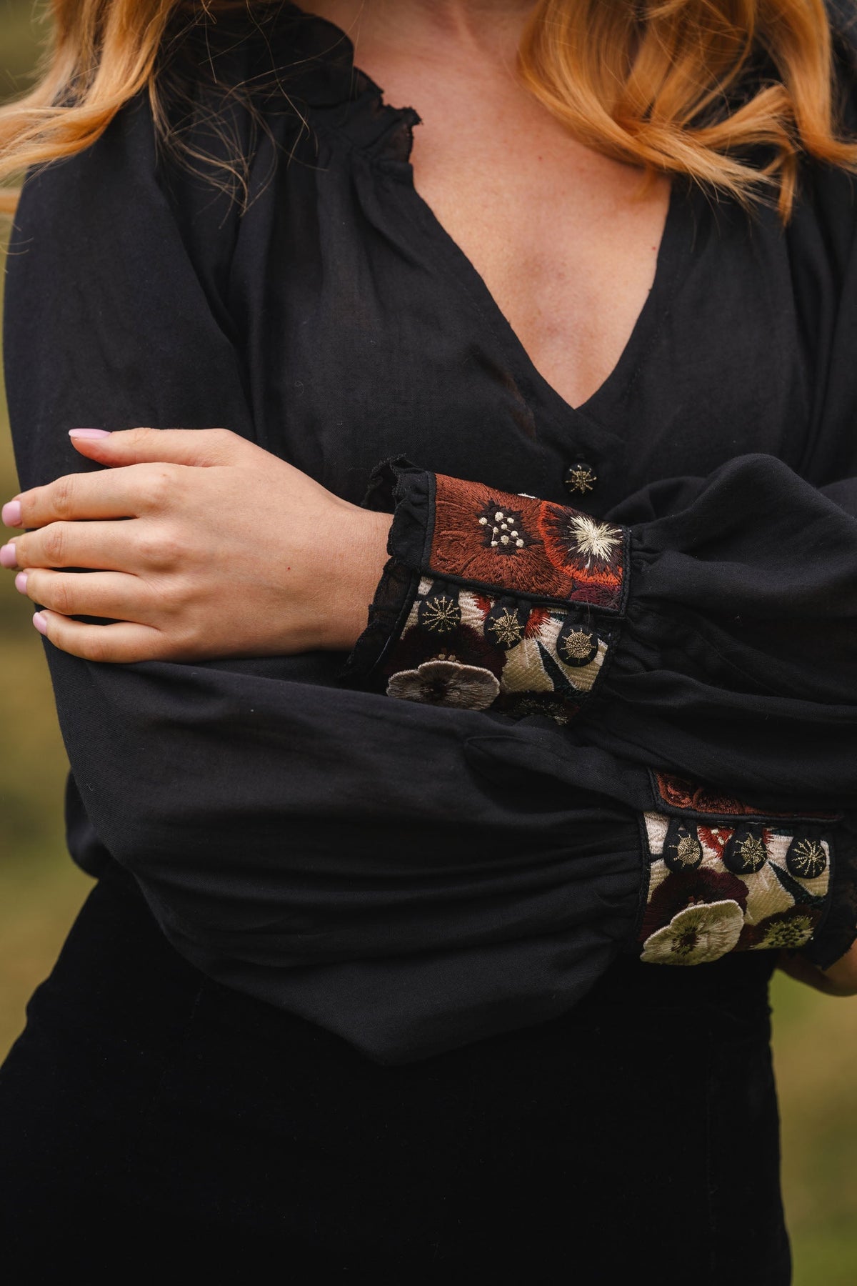 Pansy Blouse - Pansy Embroidery Tops - Blouse Rosewater House 
