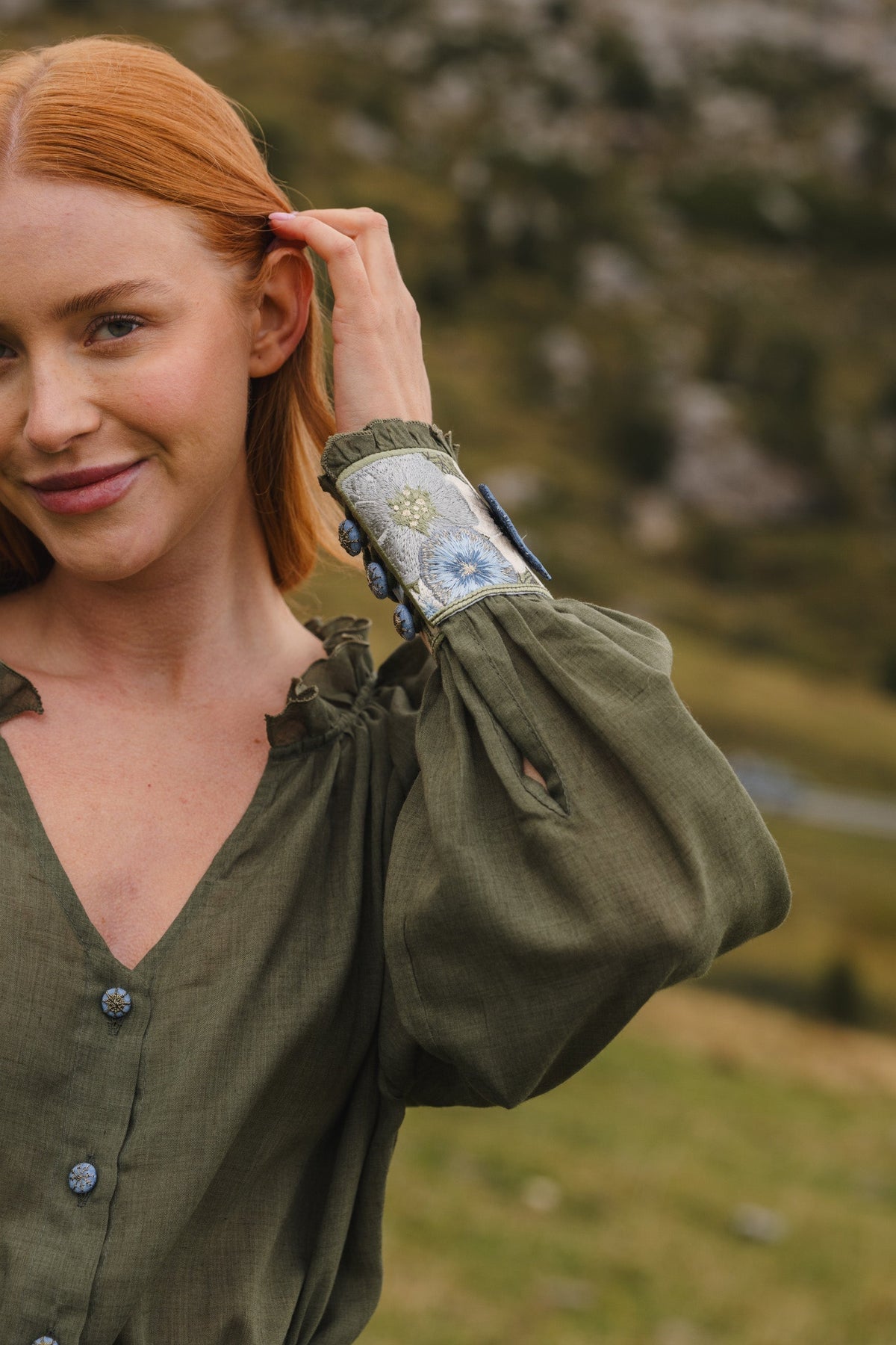 Pansy Blouse - Pansy Embroidery Tops - Blouse Rosewater House 