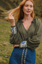Pansy Blouse - Pansy Embroidery Tops - Blouse Rosewater House 