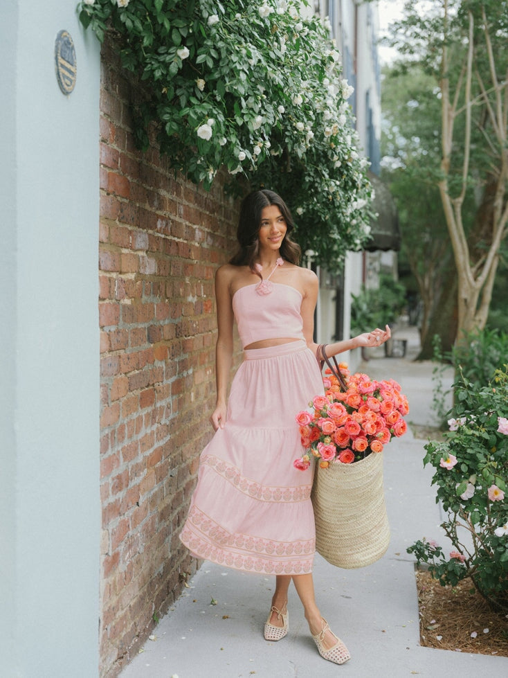 Hava Bustier - Pink Tops - Bustier & Embroidered Rosewater House