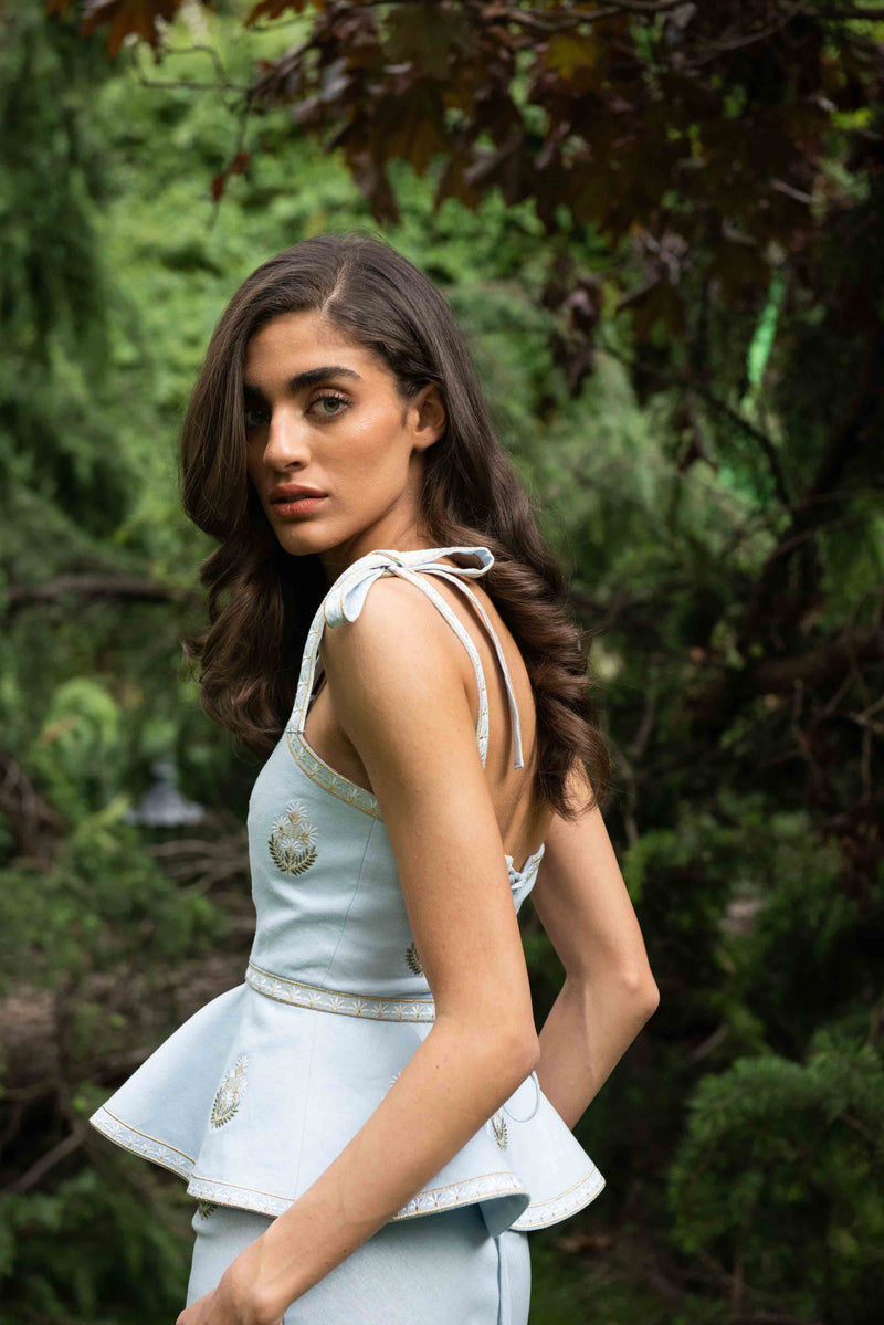 Mina Top - Baby Blue & Ivory (OTM Exclusive) Rosewater House 