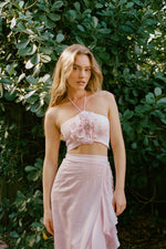 Gol Crop Top - Pink Bottoms - Skirts Rosewater House