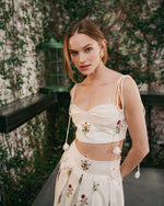 Della Bustier - Fiona Embroidery Pink & Offwhite Tops - Bustier & Embroidered Rosewater House