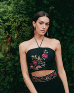 Golsa Top - Golestan embroidery Red & Black Tops - Bustier & Embroidered Rosewater House