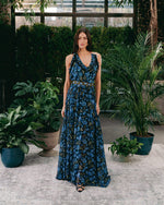 Lona Top - Golestan Printed Chiffon Blue & Black Tops - Bustier & Embroidered Rosewater House 