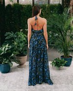 Lona Top - Golestan Printed Chiffon Blue & Black Tops - Bustier & Embroidered Rosewater House 