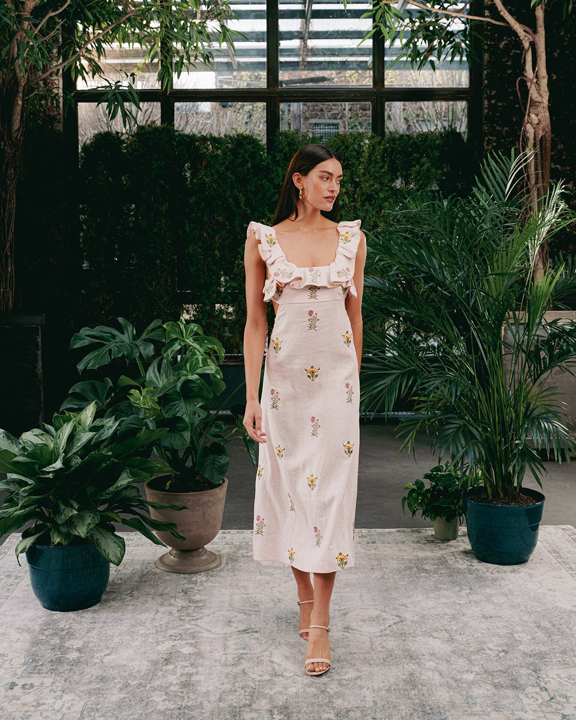 Malika Dress - Fiona Embroidery Dresses - Midi Rosewater House 