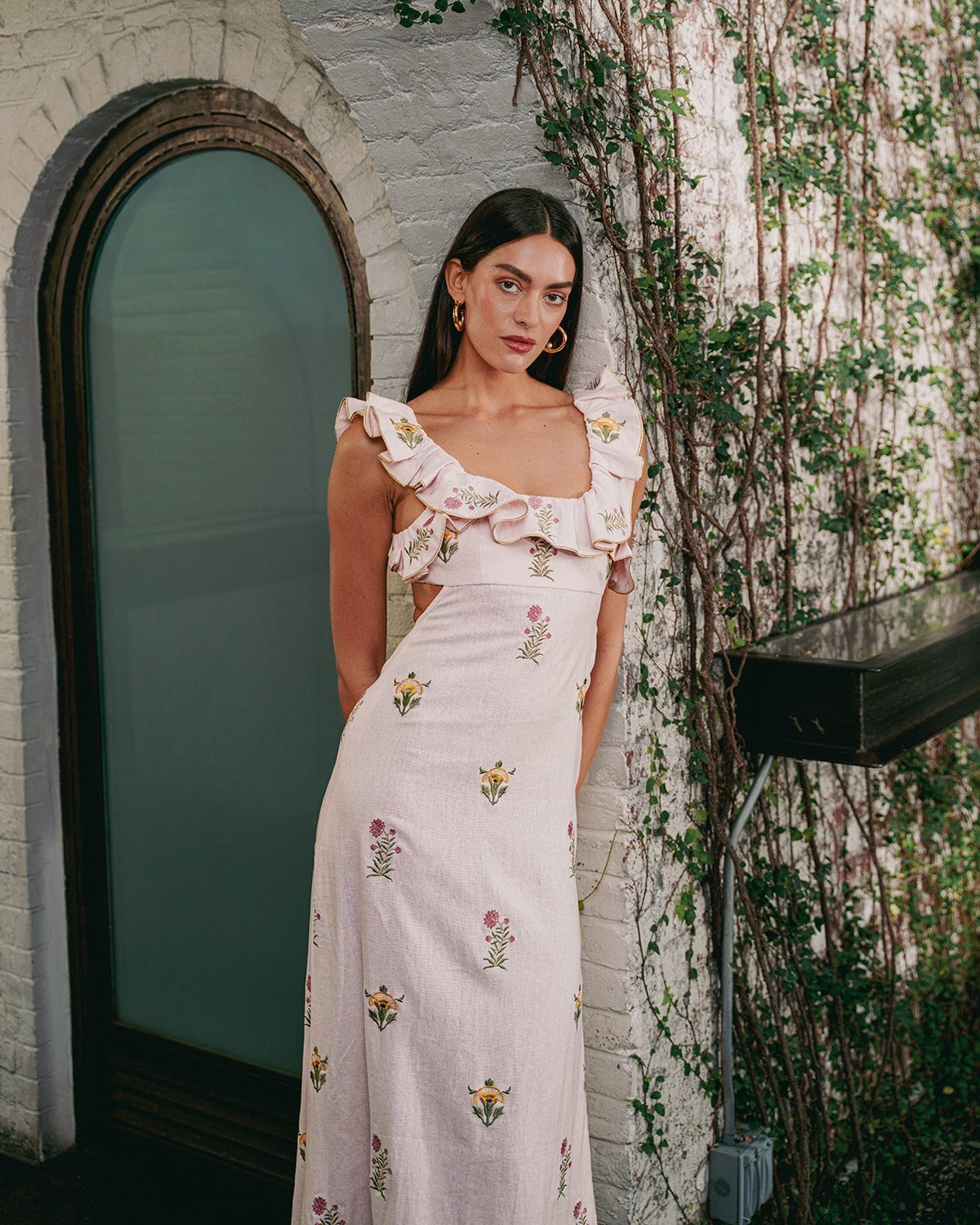 Malika Dress - Fiona Embroidery Dresses - Midi Rosewater House 