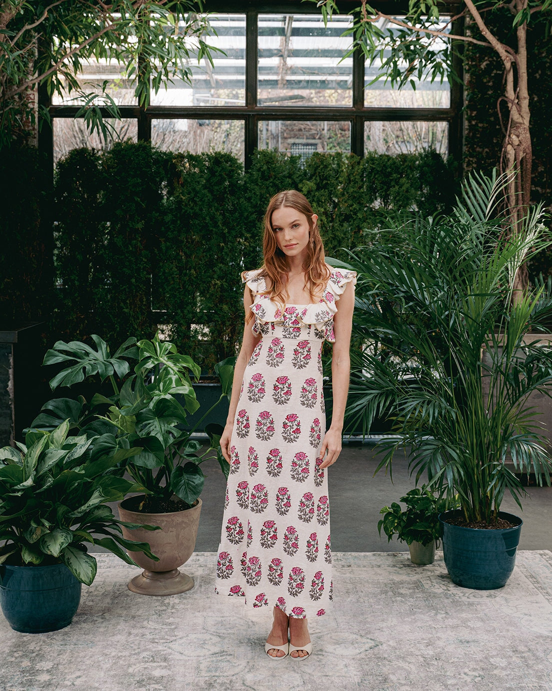 Malika Dress - Ghalamkar Fiona Blockprint Dresses - Midi Rosewater House 