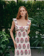 Malika Dress - Fiona Ghalamkar Pink & Offwhite Dresses - Midi Rosewater House