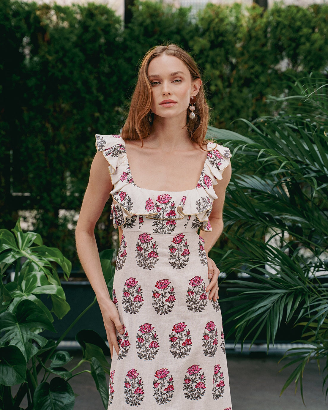 Malika Dress - Fiona Ghalamkar Pink & Offwhite Dresses - Midi Rosewater House