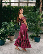 Malika Maxi Dress - Fiona Embroidery White & Raspberry Dresses - Maxi Rosewater House