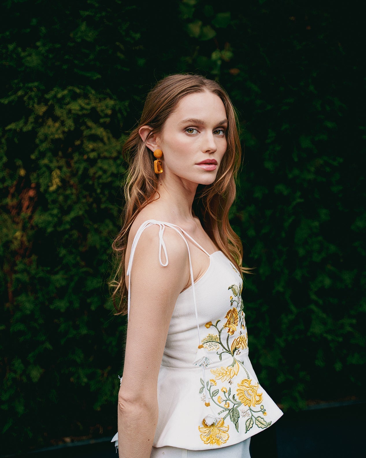 TiTi Top - Golestan embroidery Yellow & White Tops - Blouse Rosewater House