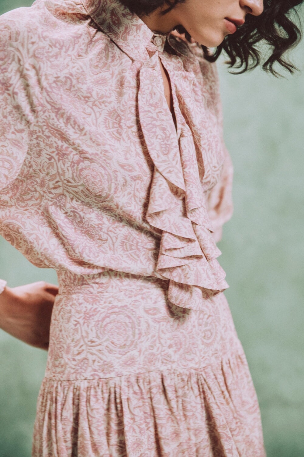 Naz Blouse - Printed Chiffon Pink Rosewater House