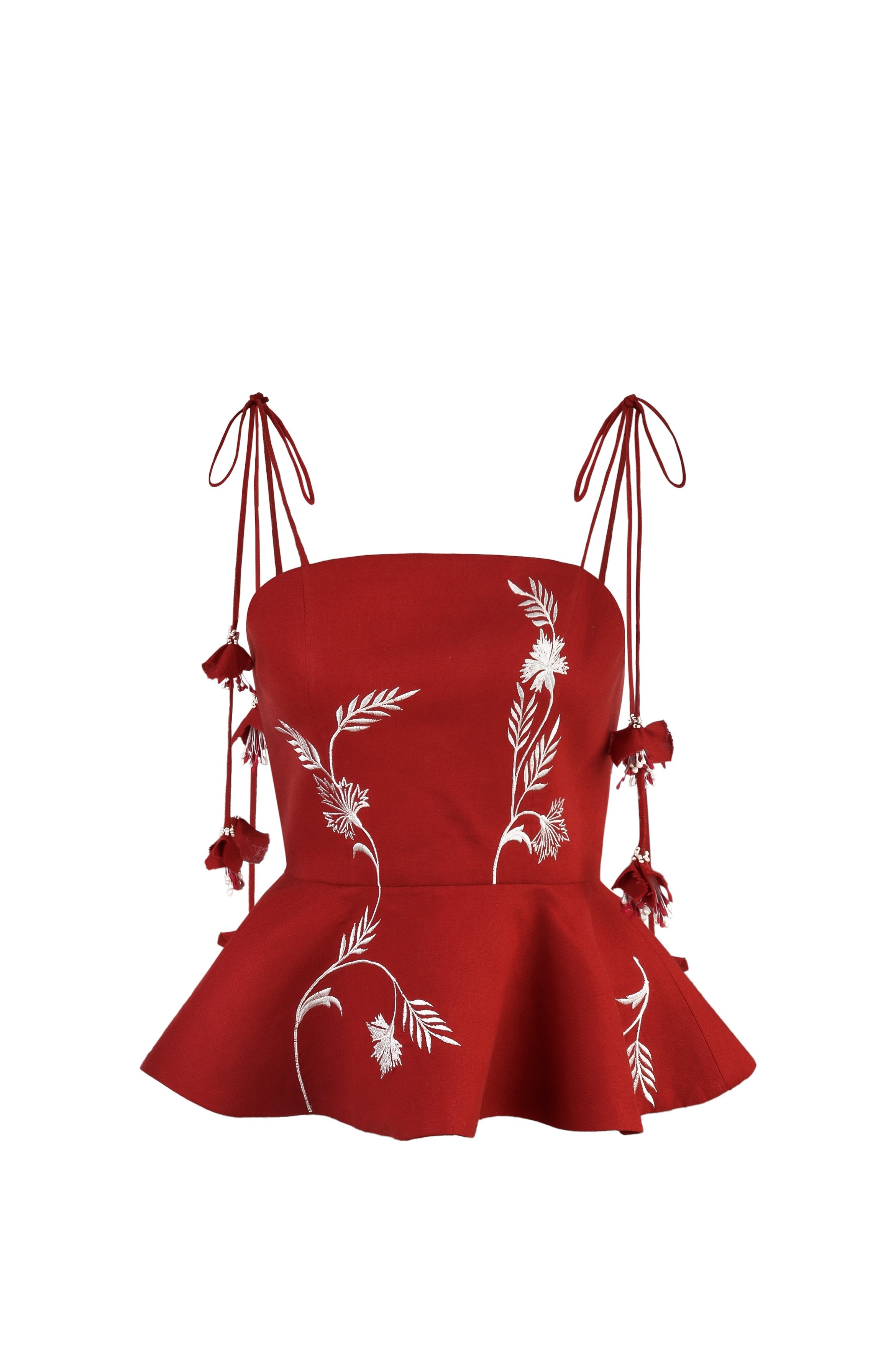 Lily Top - Deep Red & Ivory Rosewater House