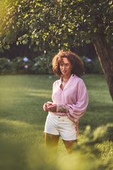 Carnation Blouse - Pink Tops - Blouse Rosewater House 