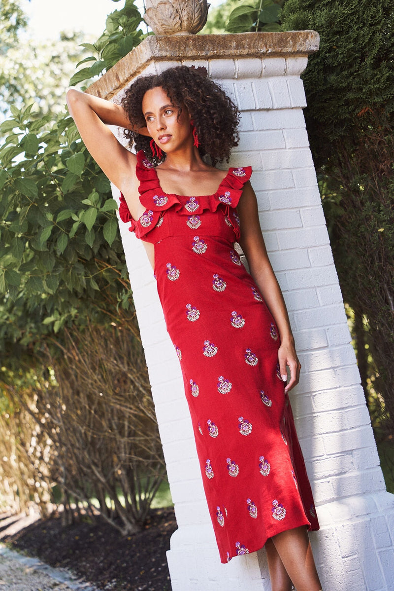 Malika Dress Red Rosewater House - Main Image