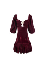 Rosa Mini Dress-Burgundy Dresses - Formal Rosewater House 