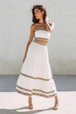 Carnation Ruffle Skirt - Ivory & Red Rosewater House