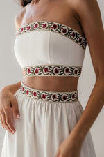 Carnation Crop Top - Ivory & Red Rosewater House
