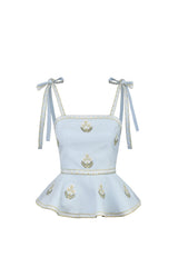 Mina Top - Baby Blue & Ivory (OTM Exclusive) Rosewater House 
