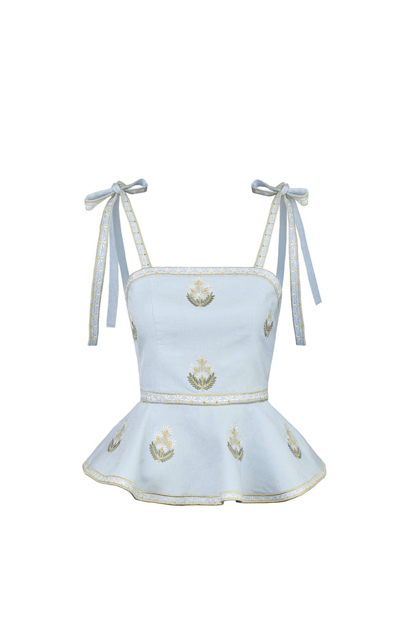 Mina Top - Baby Blue & Ivory (OTM Exclusive) Rosewater House 