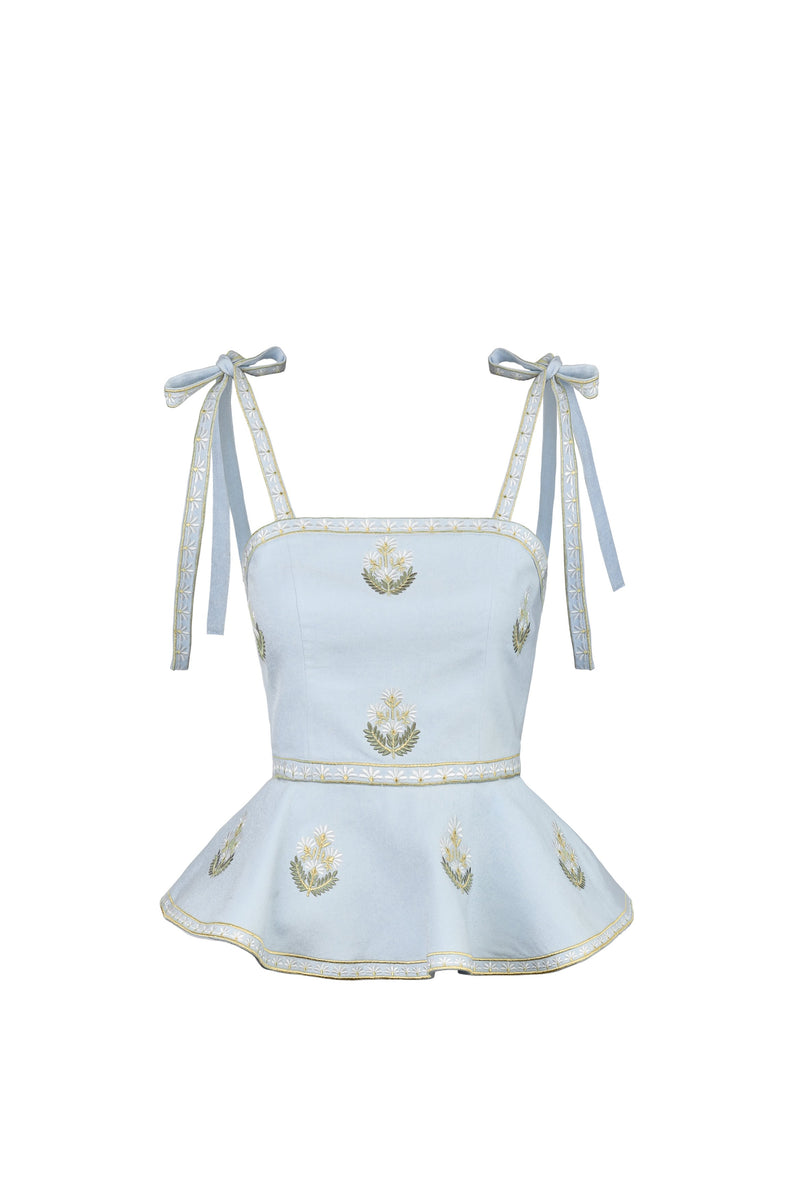 Mina Top - Baby Blue & Ivory (OTM Exclusive) Rosewater House 
