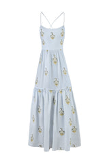 Sarv Maxi Dress - Baby Blue & White Rosewater House 
