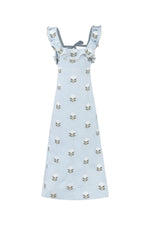 Malika Dress -White & Baby Blue Dresses - Formal Rosewater House