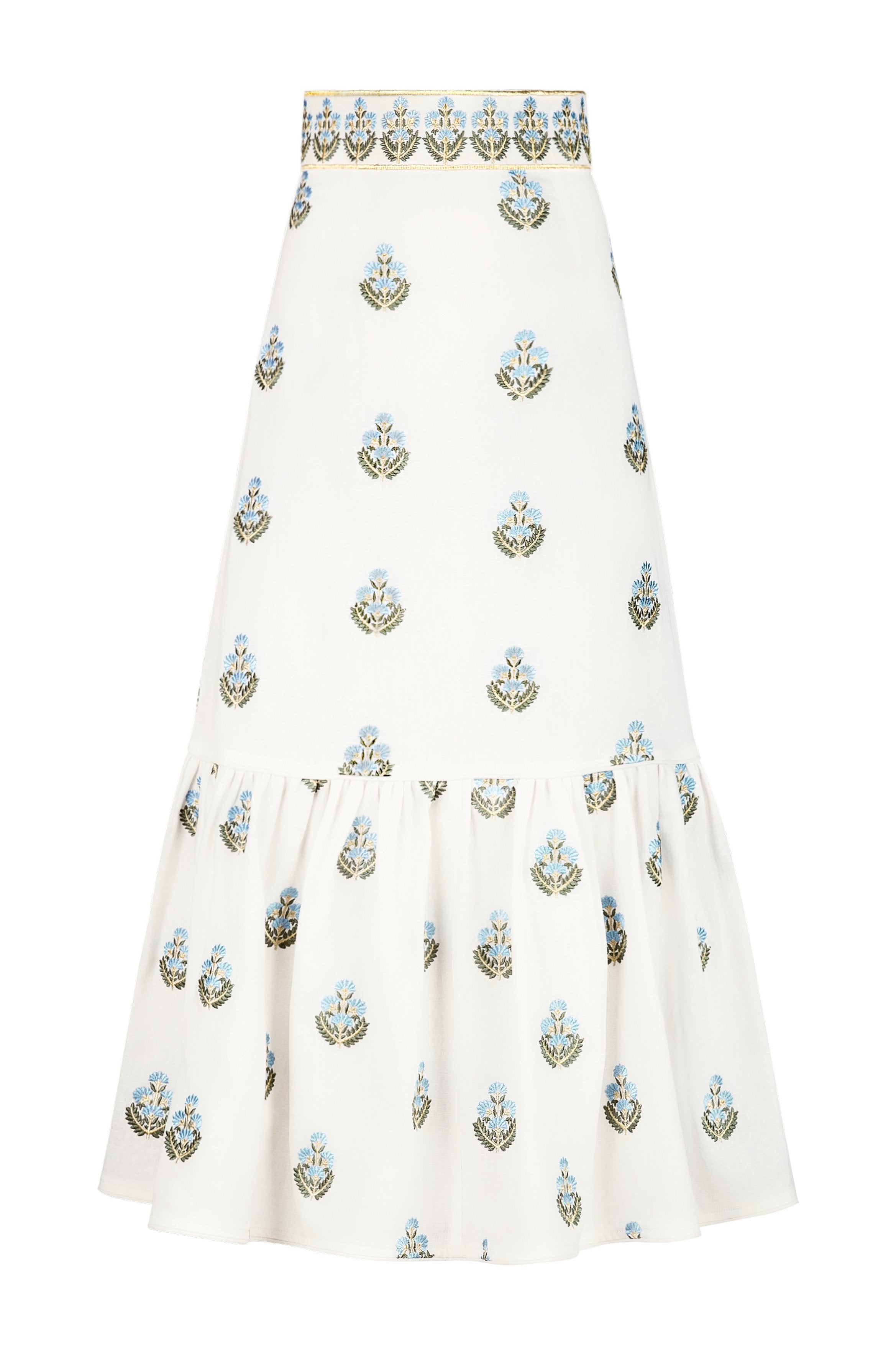 Begum Skirt- Off White & Blue Dresses - Formal Rosewater House - Wholesale SS25