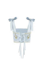 Sarv Crop Top - Blue & White Rosewater House