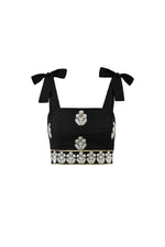 Begum Top - Black & White & Gold Rosewater House