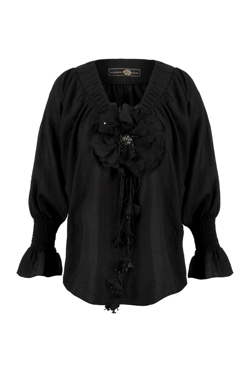 Gol Blouse - Black Tops - Blouse Rosewater House 