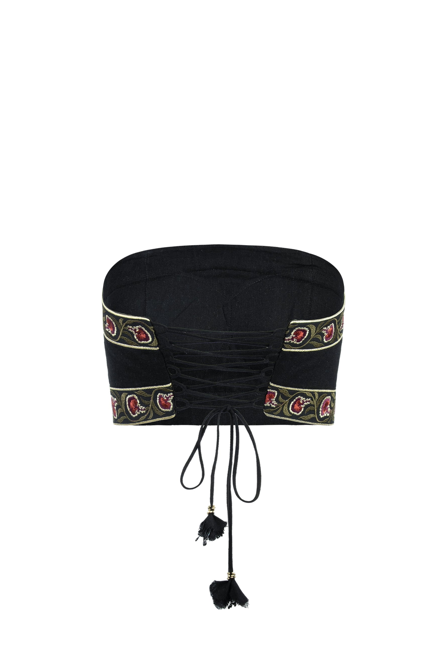 Carnation Crop Top - Carnation Embroidery Tops - Bustier & Embroidered Rosewater House 
