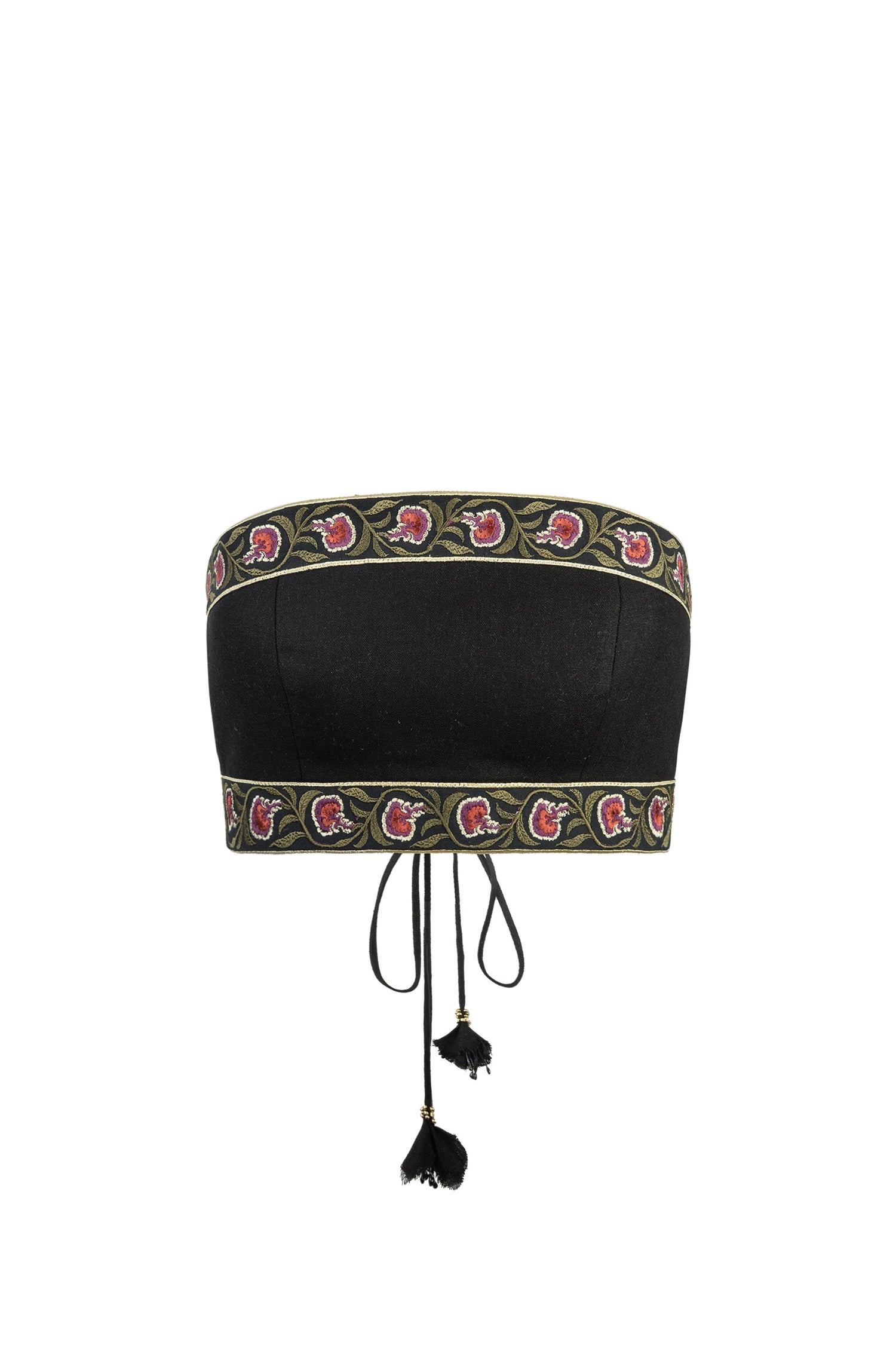 Carnation Crop Top - Carnation Embroidery Tops - Bustier & Embroidered Rosewater House 