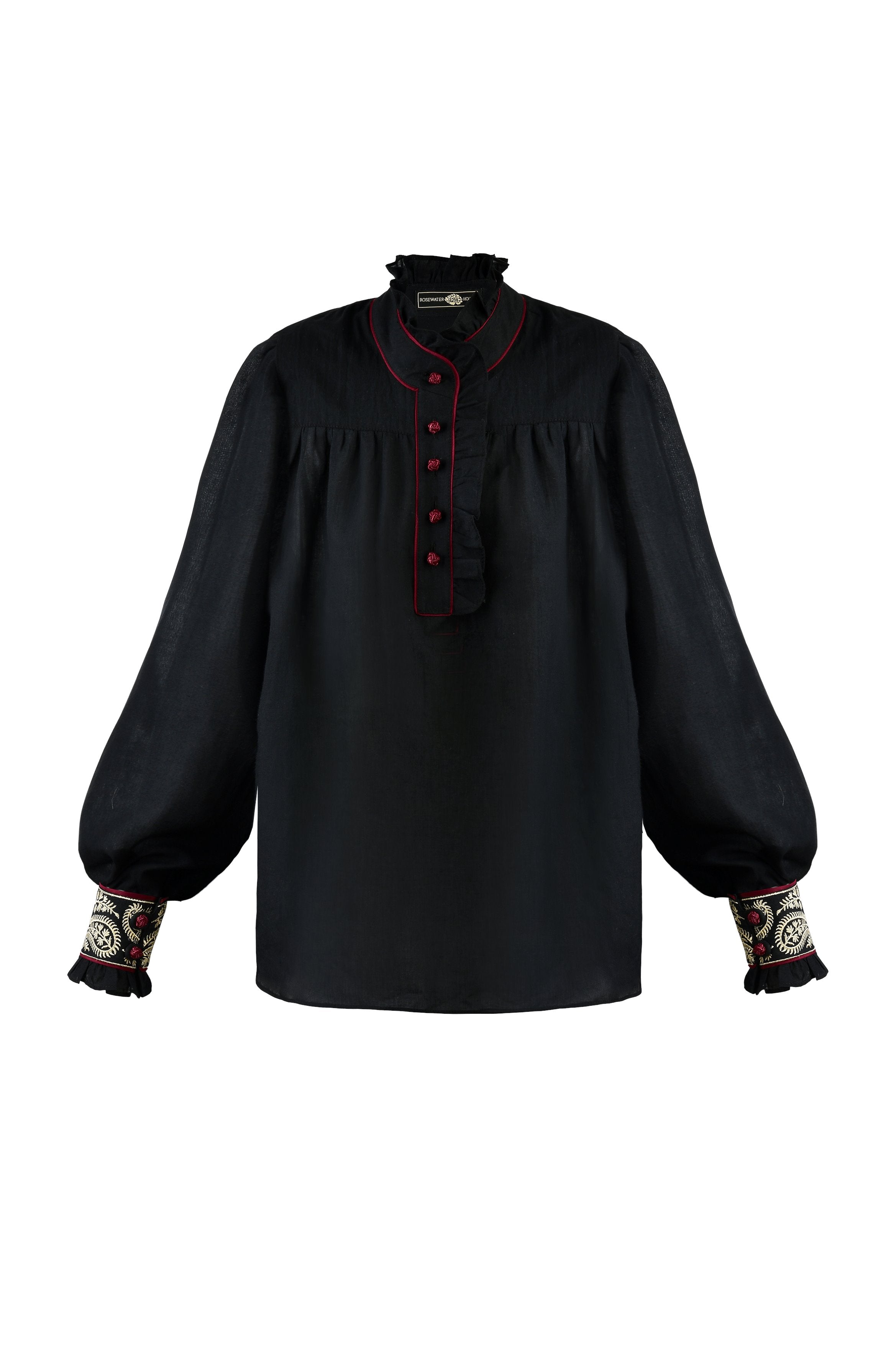 Cypress Blouse - Black Rosewater House