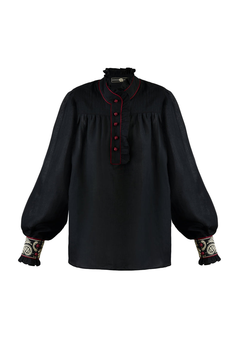 Cypress Blouse - Black Rosewater House 