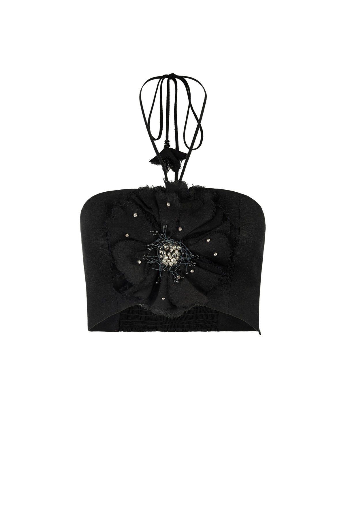 Gol Crop Top - Persica Floral Embelishment Tops - Bustier & Embroidered Rosewater House - Wholesale SS25 