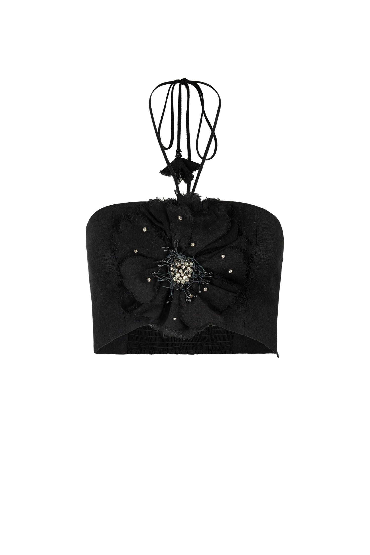Gol Crop Top - Persica Floral Embelishment Tops - Bustier & Embroidered Rosewater House - Wholesale SS25 